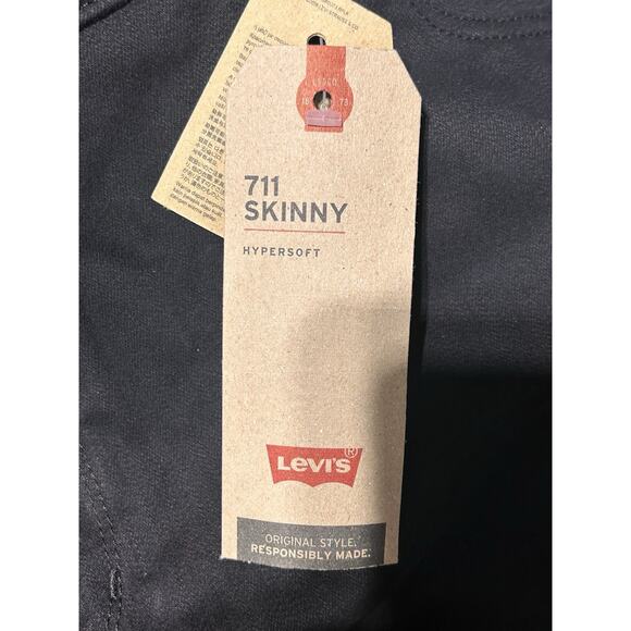 Levis Sculpt 711 Skinny Jeans Womens 26W Black Hypersoft Stretch Mid Pants New - Picture 10 of 13